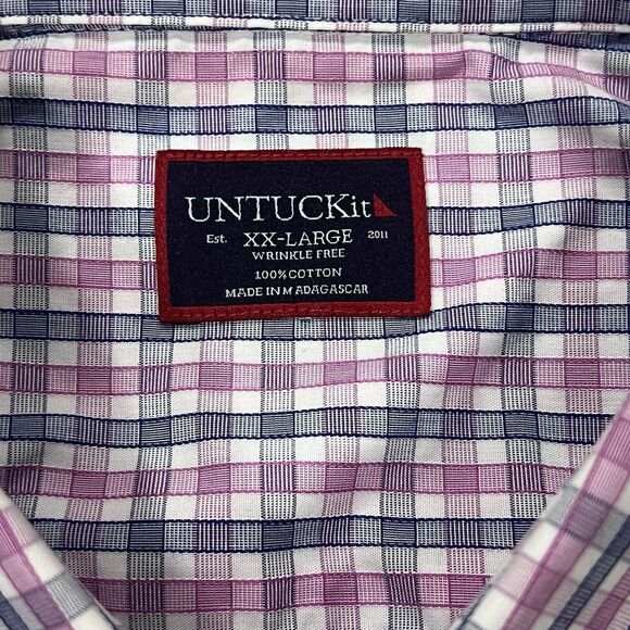 UNTUCKit Dolcetto WF Men Pink Long Sleeve Button Down Wrinkle Free Shirt Sz 2XL - Picture 5 of 9